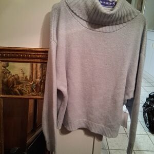 UGG Light Gray Cowl Neck Sweater XL Grey Metallic NWT